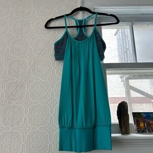 lululemon athletica Teal and Dark Gray Tank Top